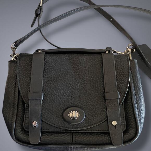 Coach Handbags - Coach Pebbled Black Leather Shoulder Bag